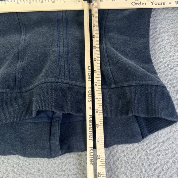 Lululemon Karmacollected Jacket Womens 4 Heather Blue Zip Cotton Fleece Preppy - Picture 6 of 9